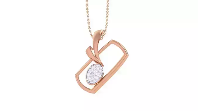 Women Diamond Pendant 3dm stl renders details