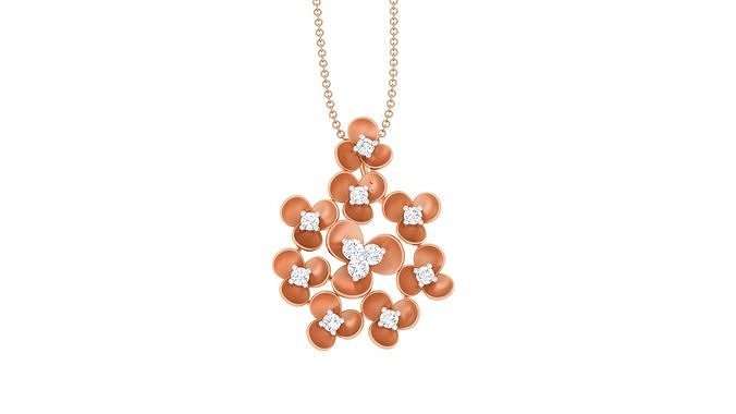 Women Flower Diamond Pendant 3dm stl renders details 3D print model