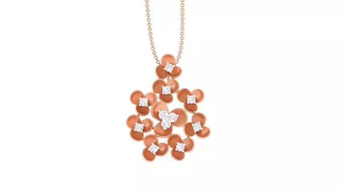 Women Flower Diamond Pendant 3dm stl renders details 3D print model