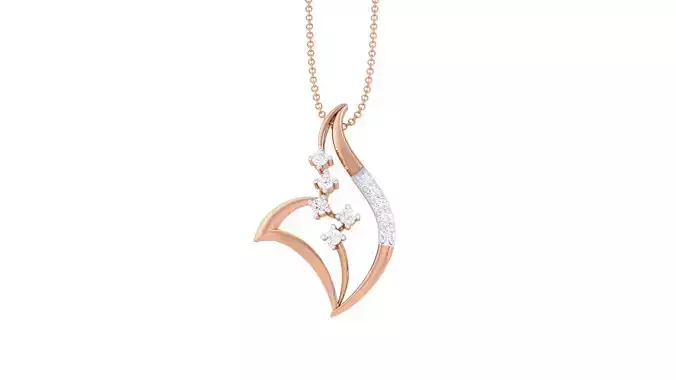  Ultra Light wt Solitaire Diamond Pendant 3dm stl renders