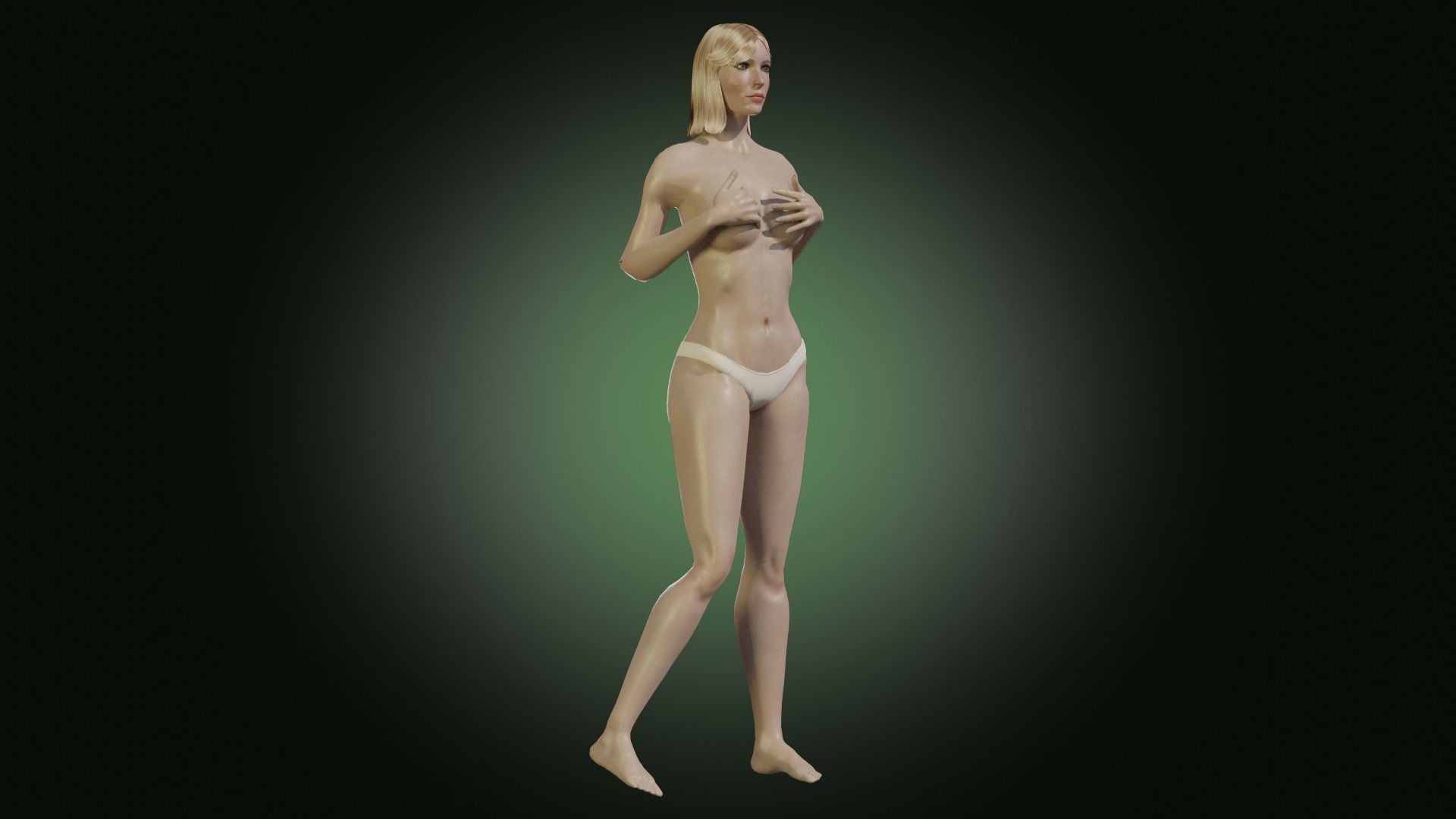 Medieval armored girl knight Low-poly 3D model_17