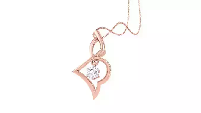  Ultra Light wt Solitaire Diamond Pendant 3dm stl renders 3D print model