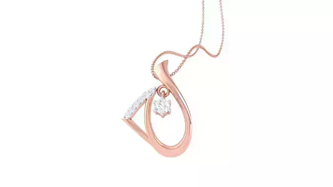  Ultra Light wt Solitaire Diamond Pendant 3dm stl renders 3D print model
