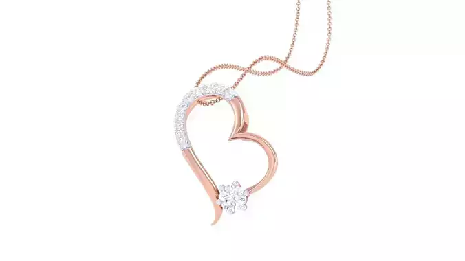  Ultra Light wt Solitaire Diamond Heart Love Valentine Pendant  3D print model
