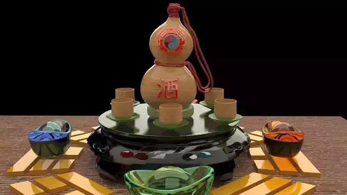 Chinese gourd wine bottle