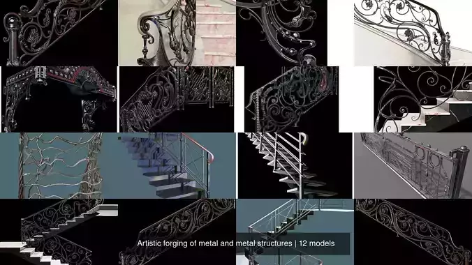 Artistic forging of metal and metal structures 3D Model Collection