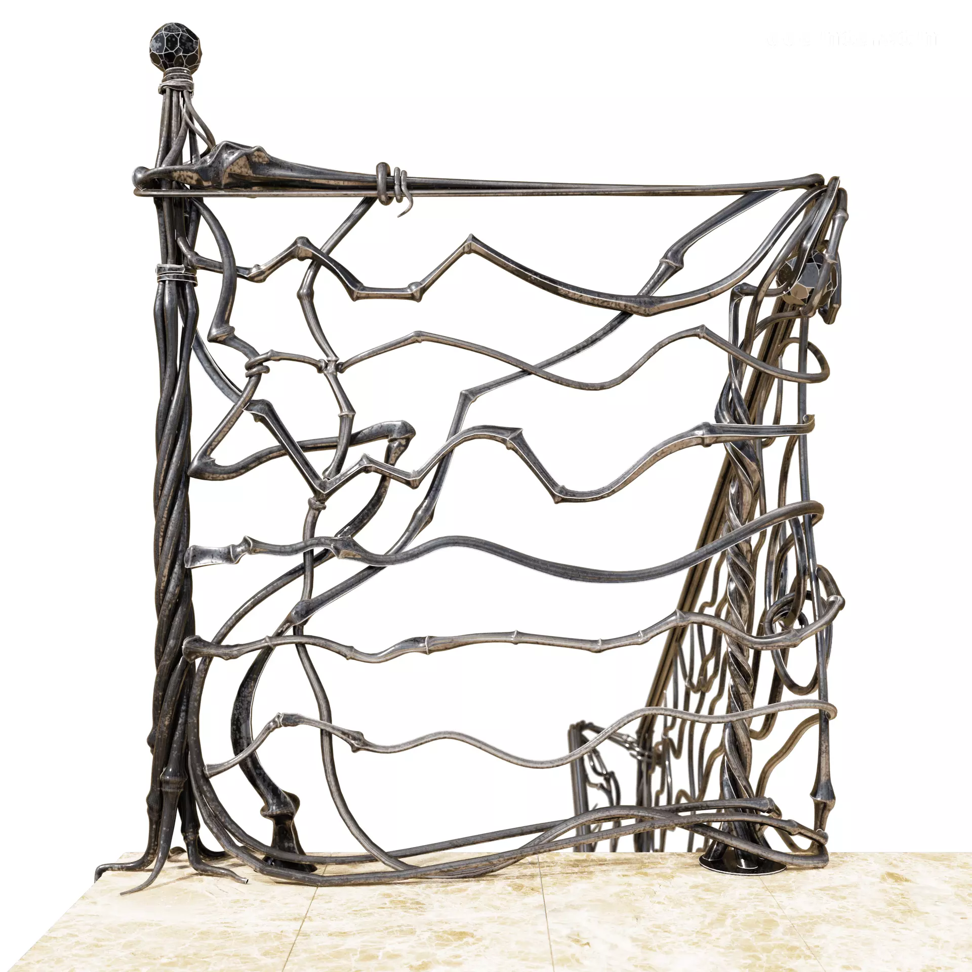 stair railings forging vine 3D model_0