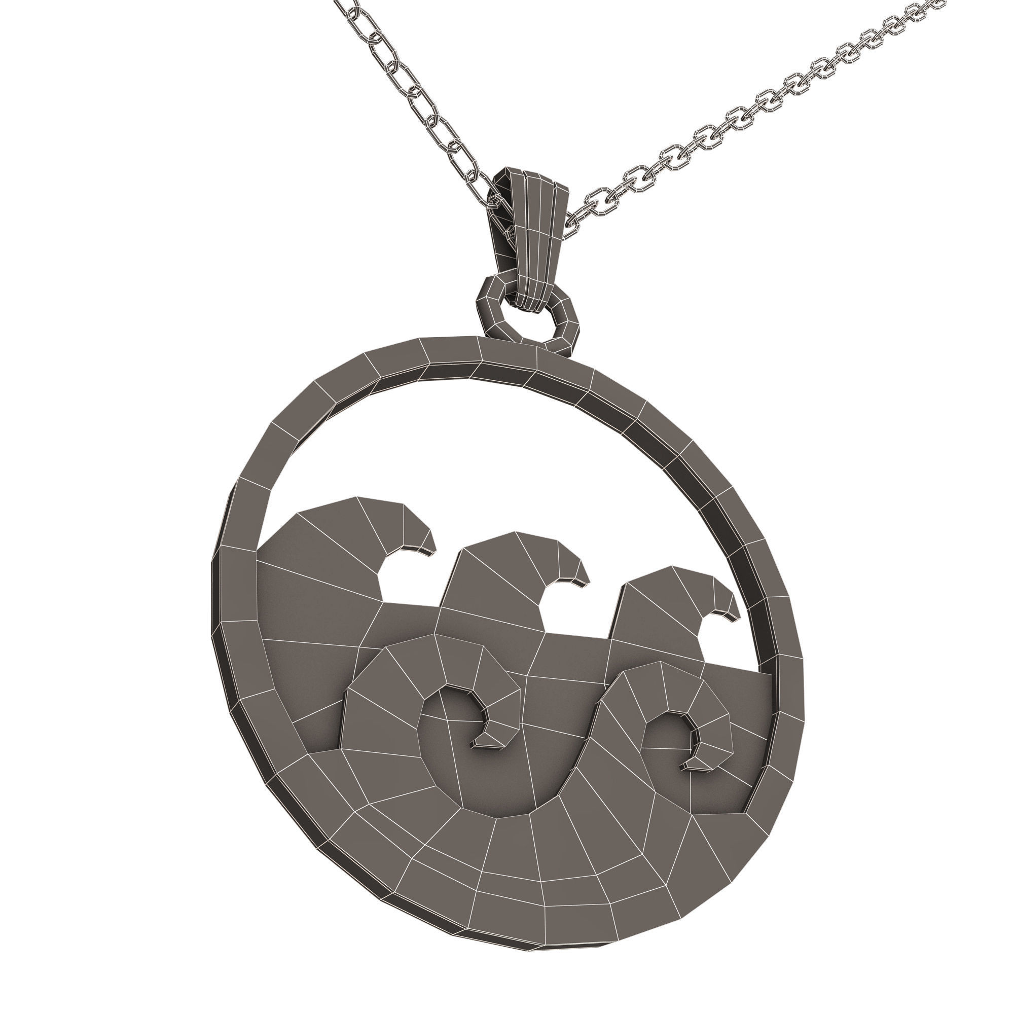 Jewellery Rings and Necklace Collection Low-poly 3D model_75