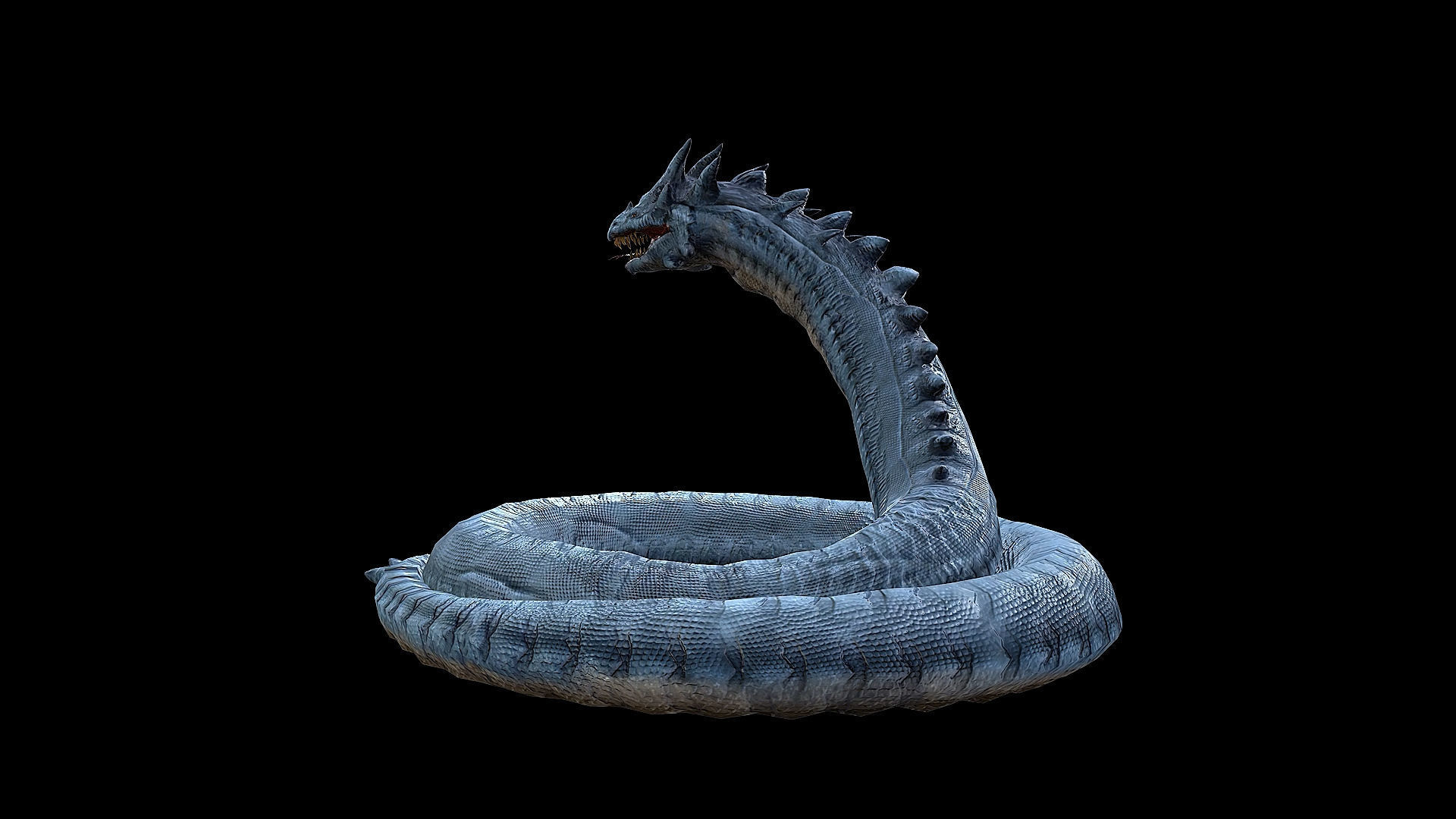 The Wyrm - Limbless Wingless Dragon Low-poly 3D model_39