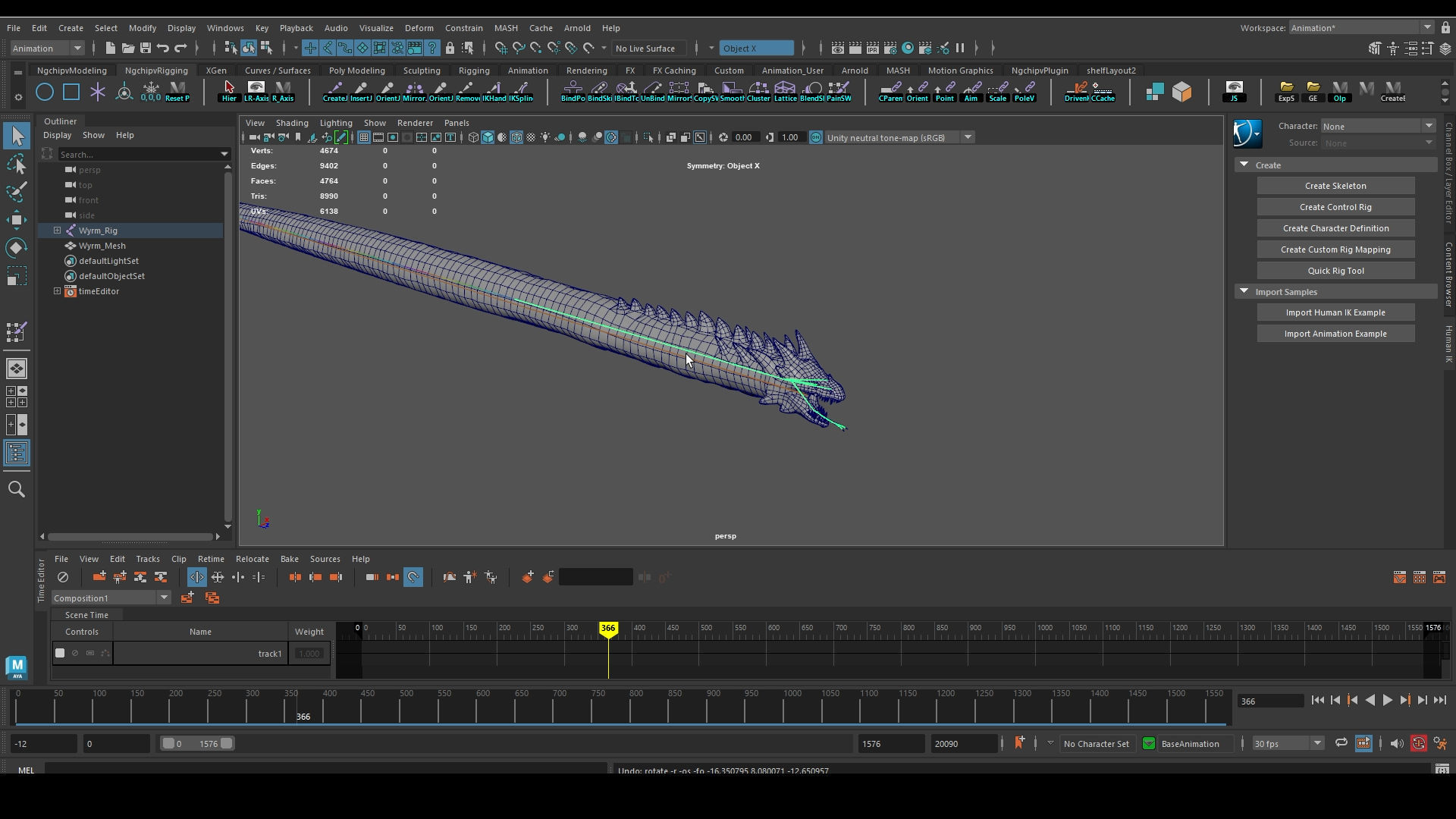 The Wyrm - Limbless Wingless Dragon Low-poly 3D model_33