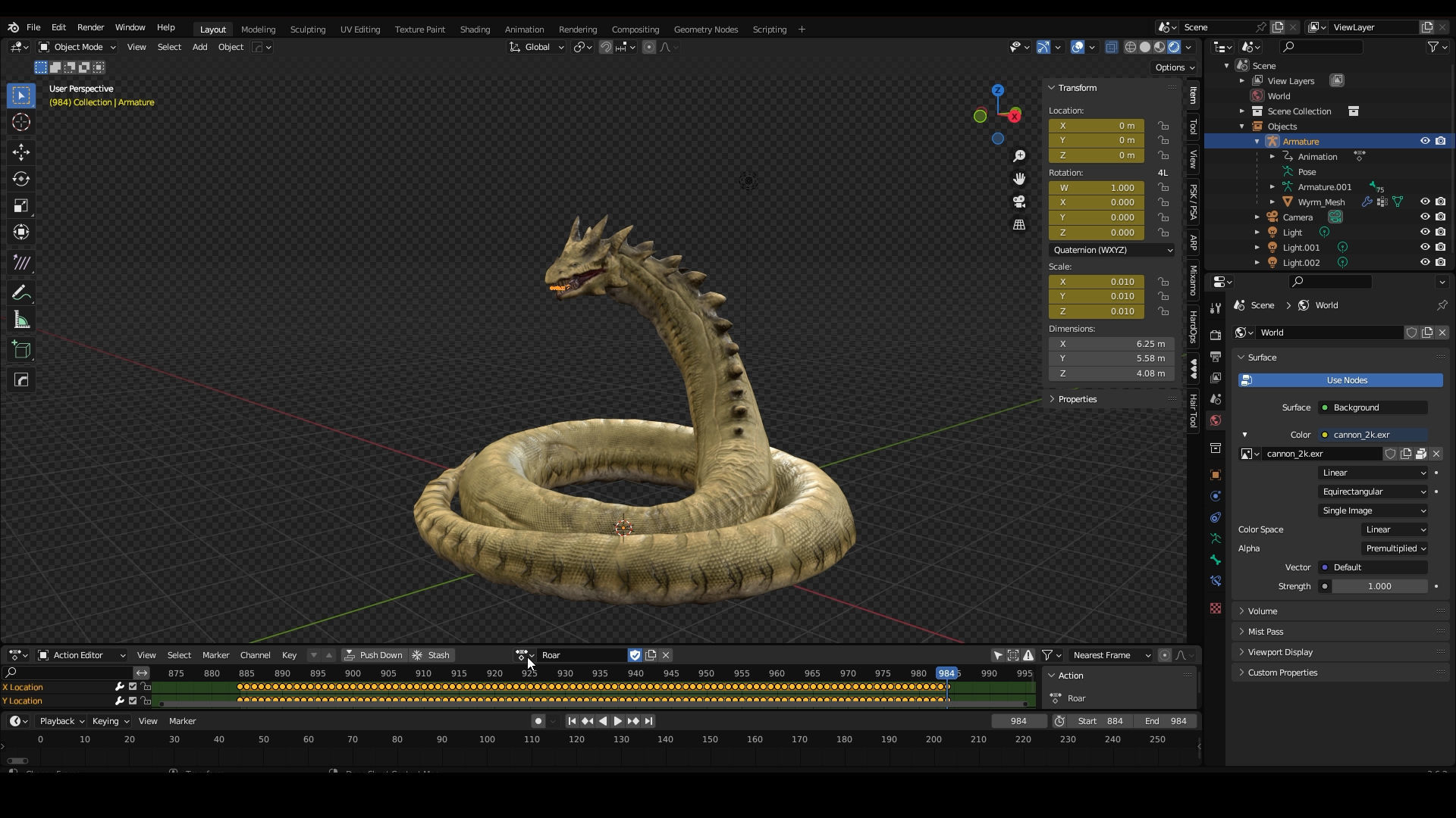The Wyrm - Limbless Wingless Dragon Low-poly 3D model_9