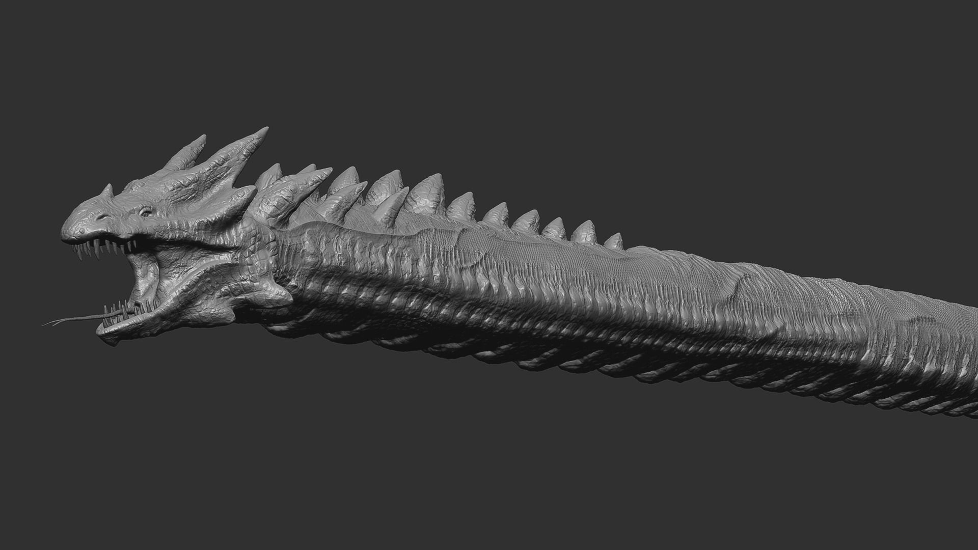 The Wyrm - Limbless Wingless Dragon Low-poly 3D model_21