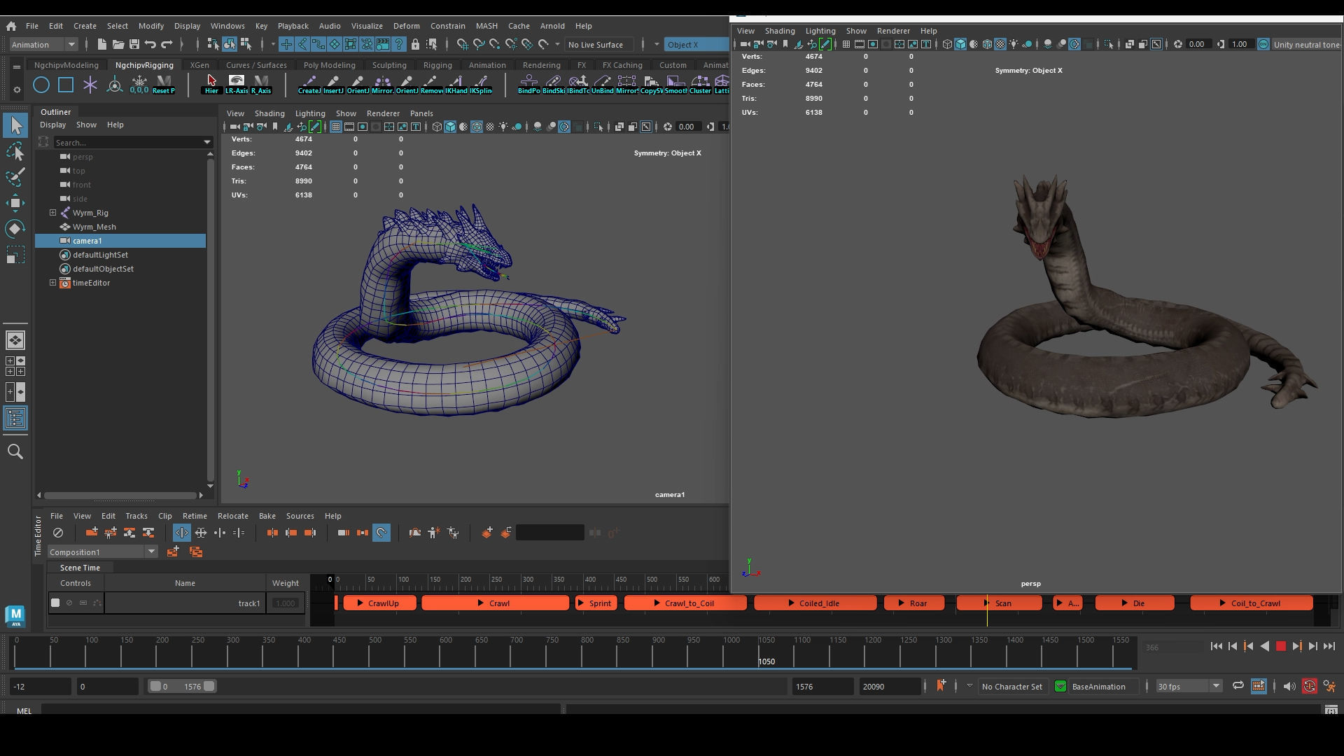 The Wyrm - Limbless Wingless Dragon Low-poly 3D model_24