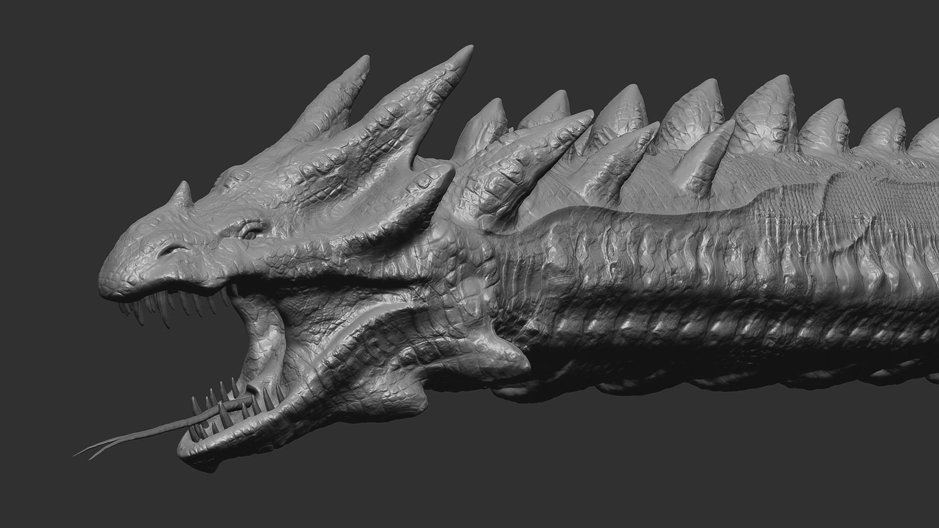The Wyrm - Limbless Wingless Dragon Low-poly 3D model_7