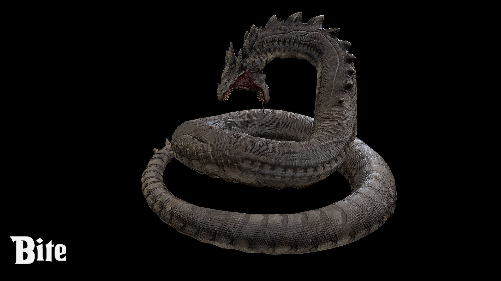 The Wyrm - Limbless Wingless Dragon Low-poly 3D model_18