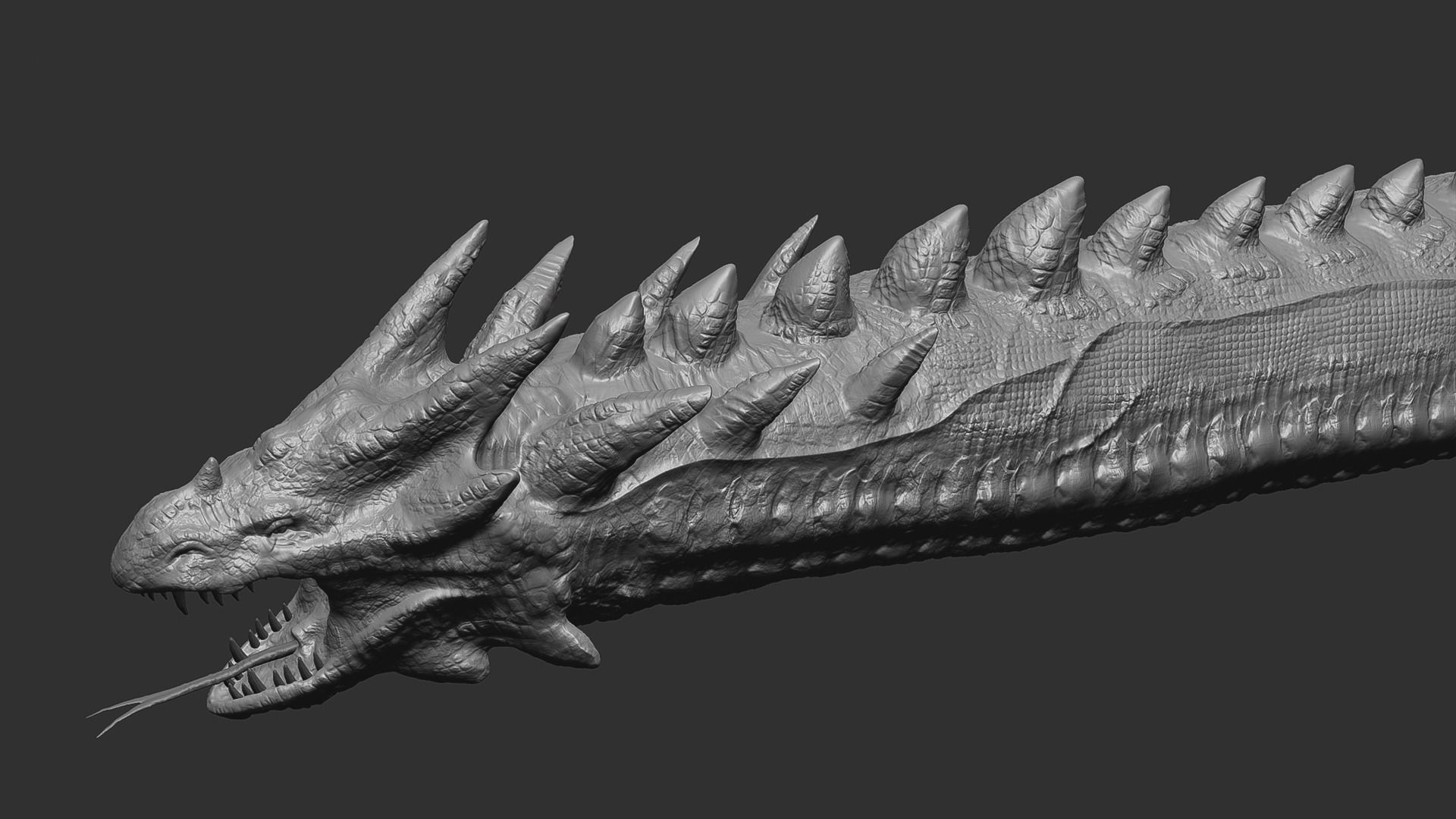 The Wyrm - Limbless Wingless Dragon Low-poly 3D model_8