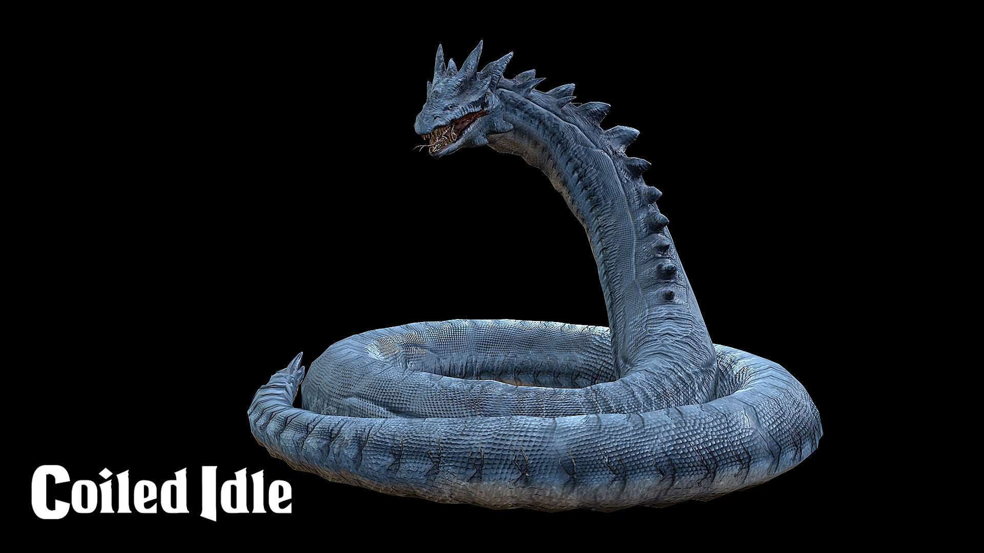 The Wyrm - Limbless Wingless Dragon Low-poly 3D model_15
