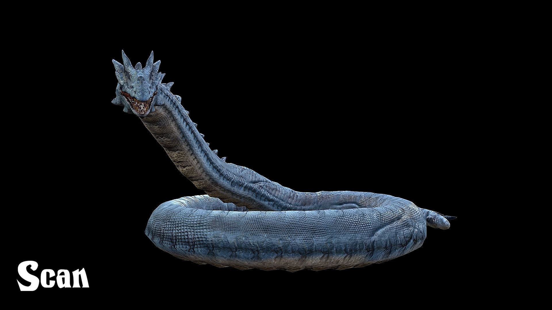 The Wyrm - Limbless Wingless Dragon Low-poly 3D model_17