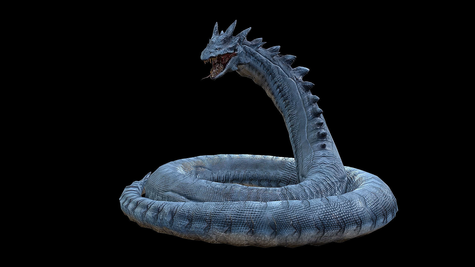 The Wyrm - Limbless Wingless Dragon Low-poly 3D model_38