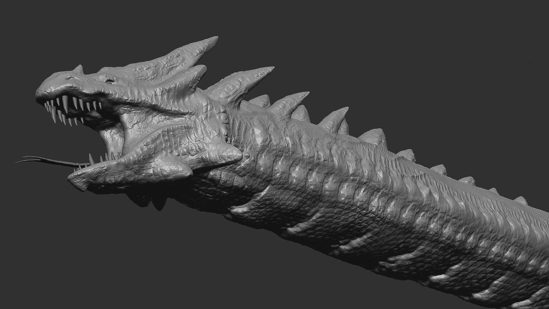 The Wyrm - Limbless Wingless Dragon Low-poly 3D model_22