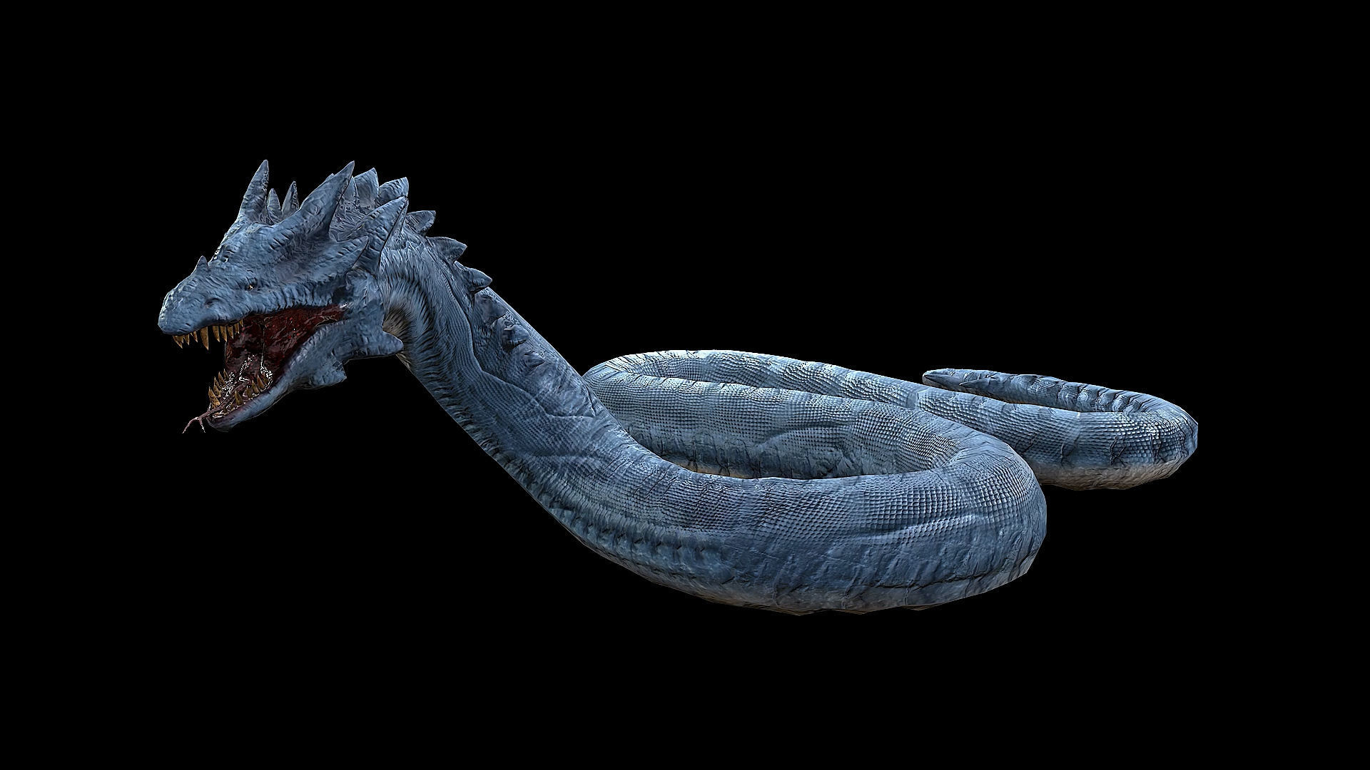 The Wyrm - Limbless Wingless Dragon Low-poly 3D model_45