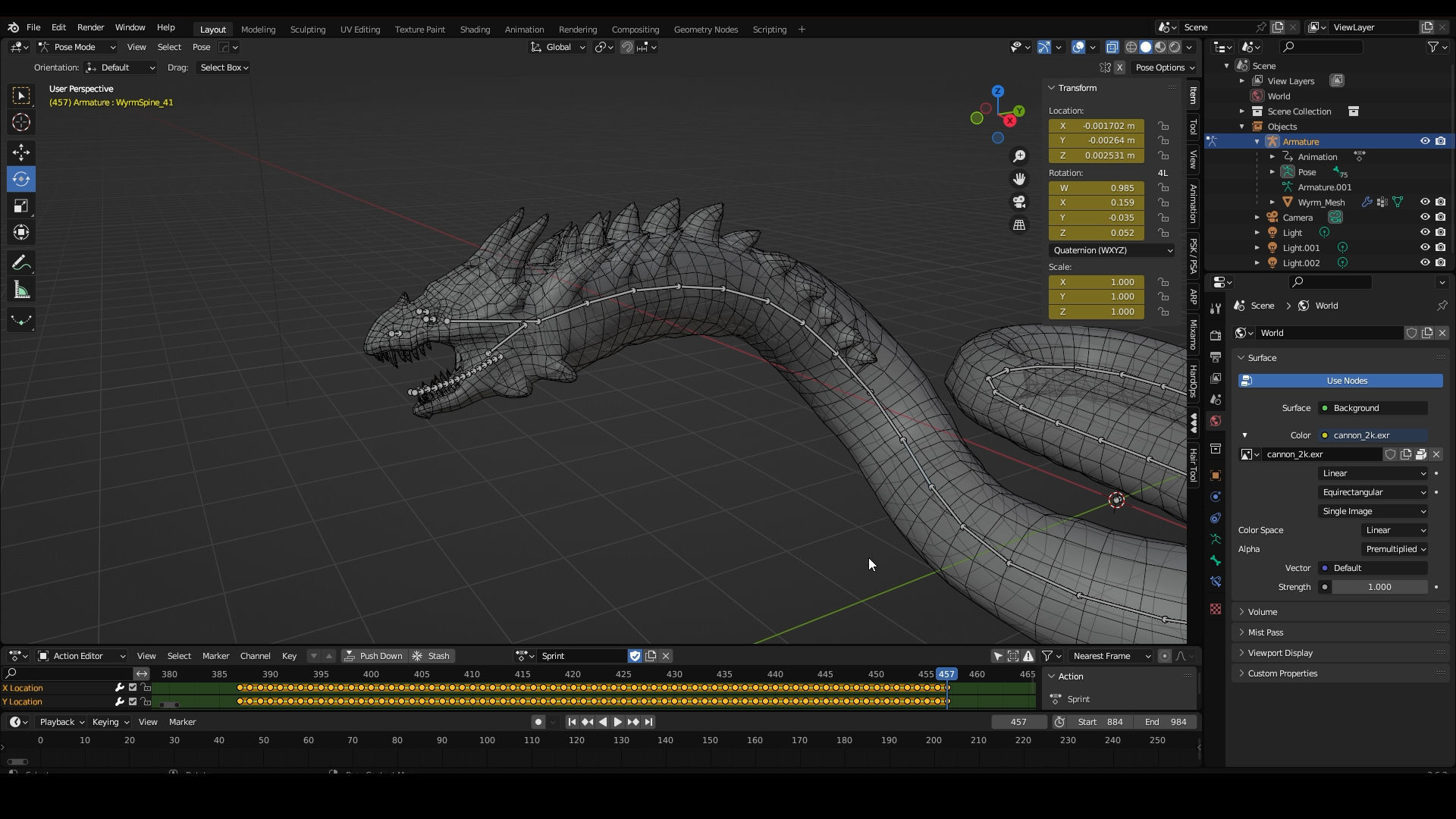 The Wyrm - Limbless Wingless Dragon Low-poly 3D model_23