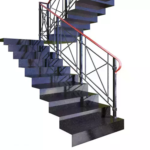 stair railings metal minimalism 3D model