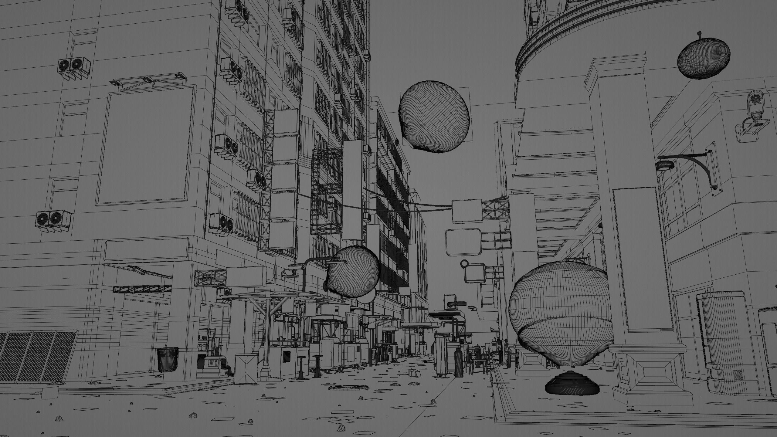 ULTRA DETAILLED Sci-Fi Cyberpunk Nightmarket Asian City Blender 3D model_13