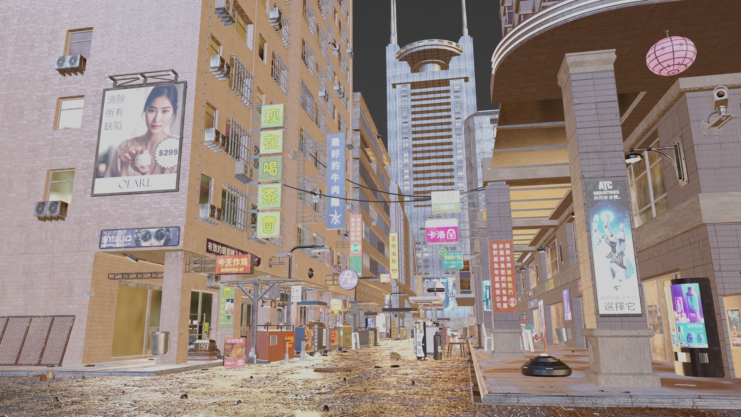 ULTRA DETAILLED Sci-Fi Cyberpunk Nightmarket Asian City Blender 3D model_15