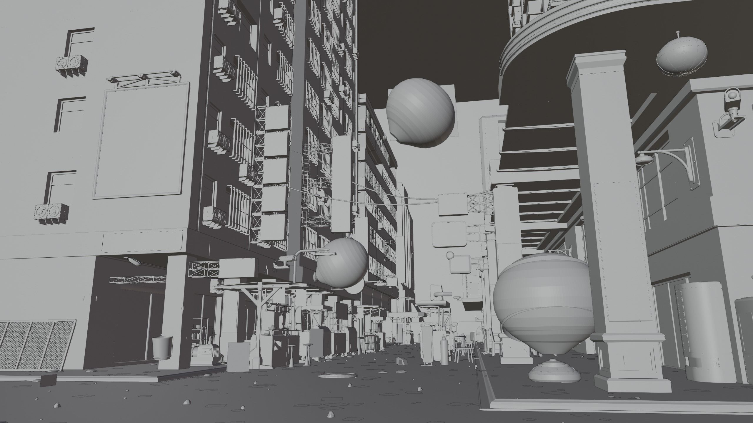 ULTRA DETAILLED Sci-Fi Cyberpunk Nightmarket Asian City Blender 3D model_14