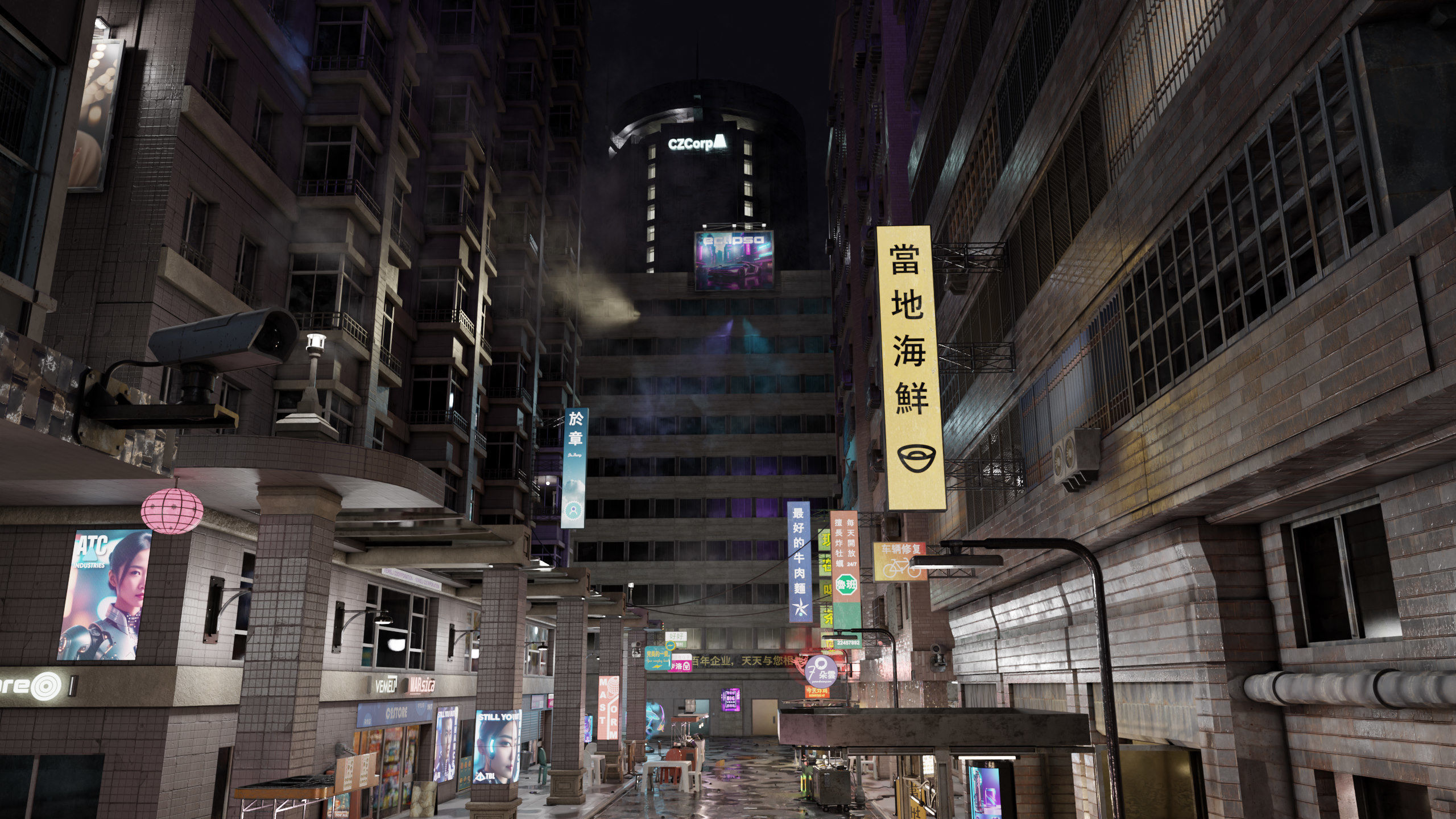 ULTRA DETAILLED Sci-Fi Cyberpunk Nightmarket Asian City Blender 3D model_8
