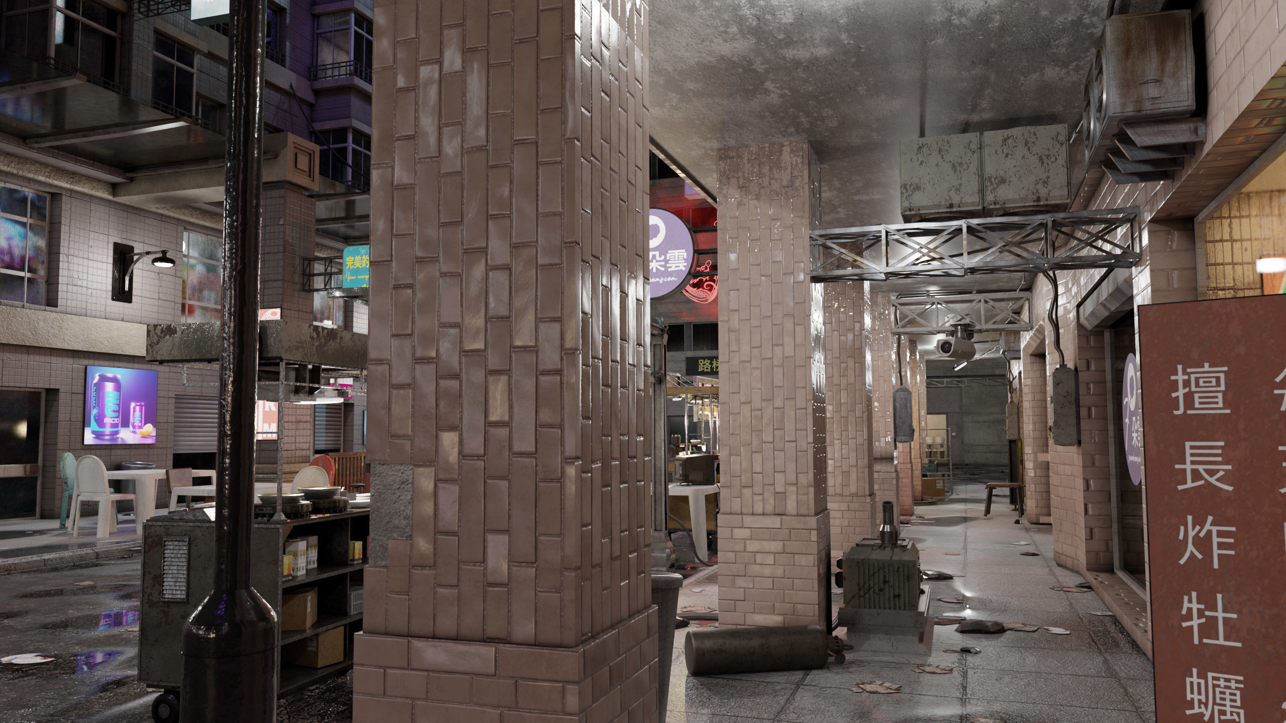 ULTRA DETAILLED Sci-Fi Cyberpunk Nightmarket Asian City Blender 3D model_12