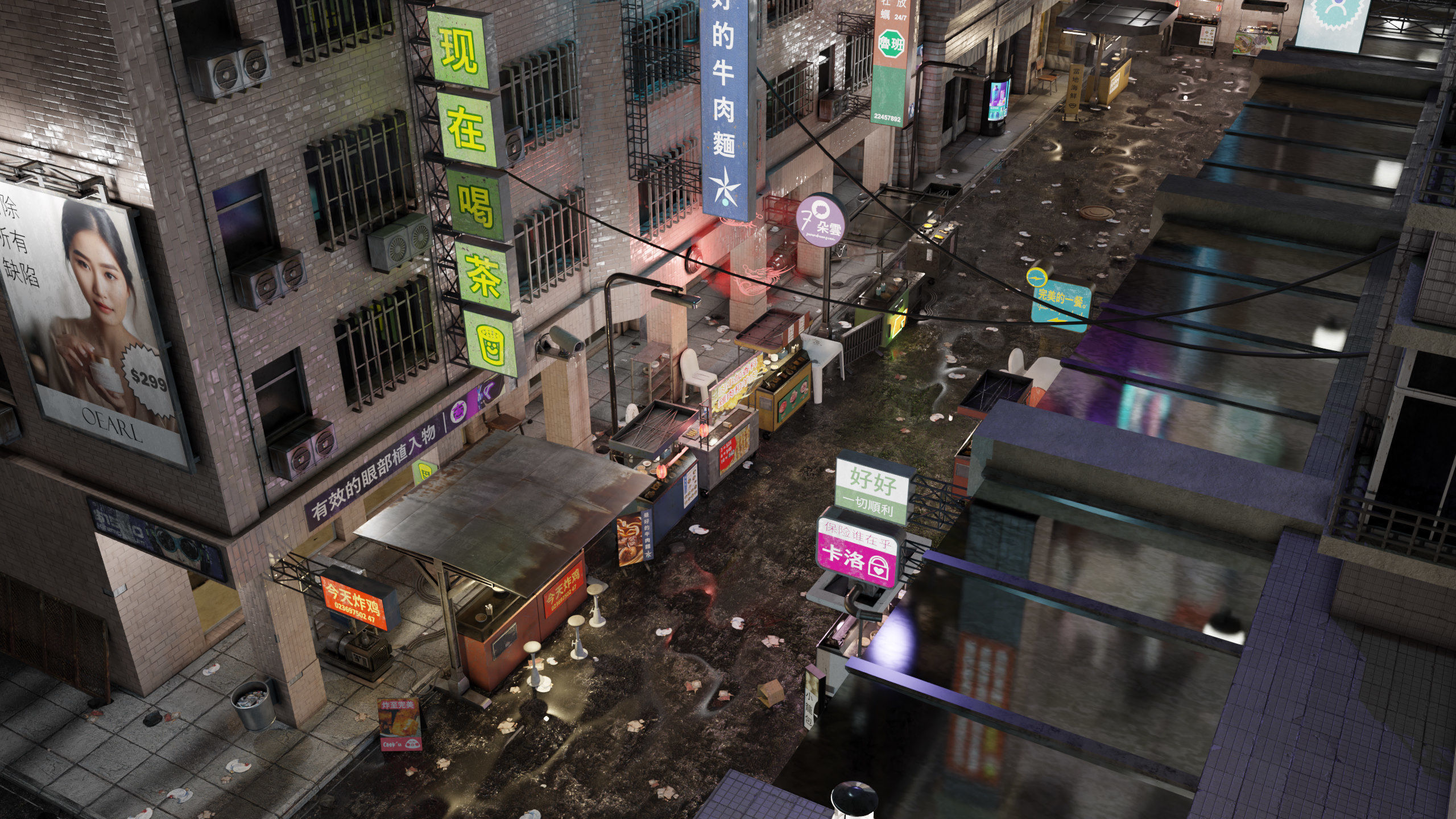ULTRA DETAILLED Sci-Fi Cyberpunk Nightmarket Asian City Blender 3D model_4