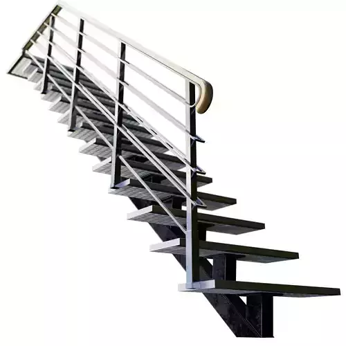 attic staircase metal minimalism 3D model