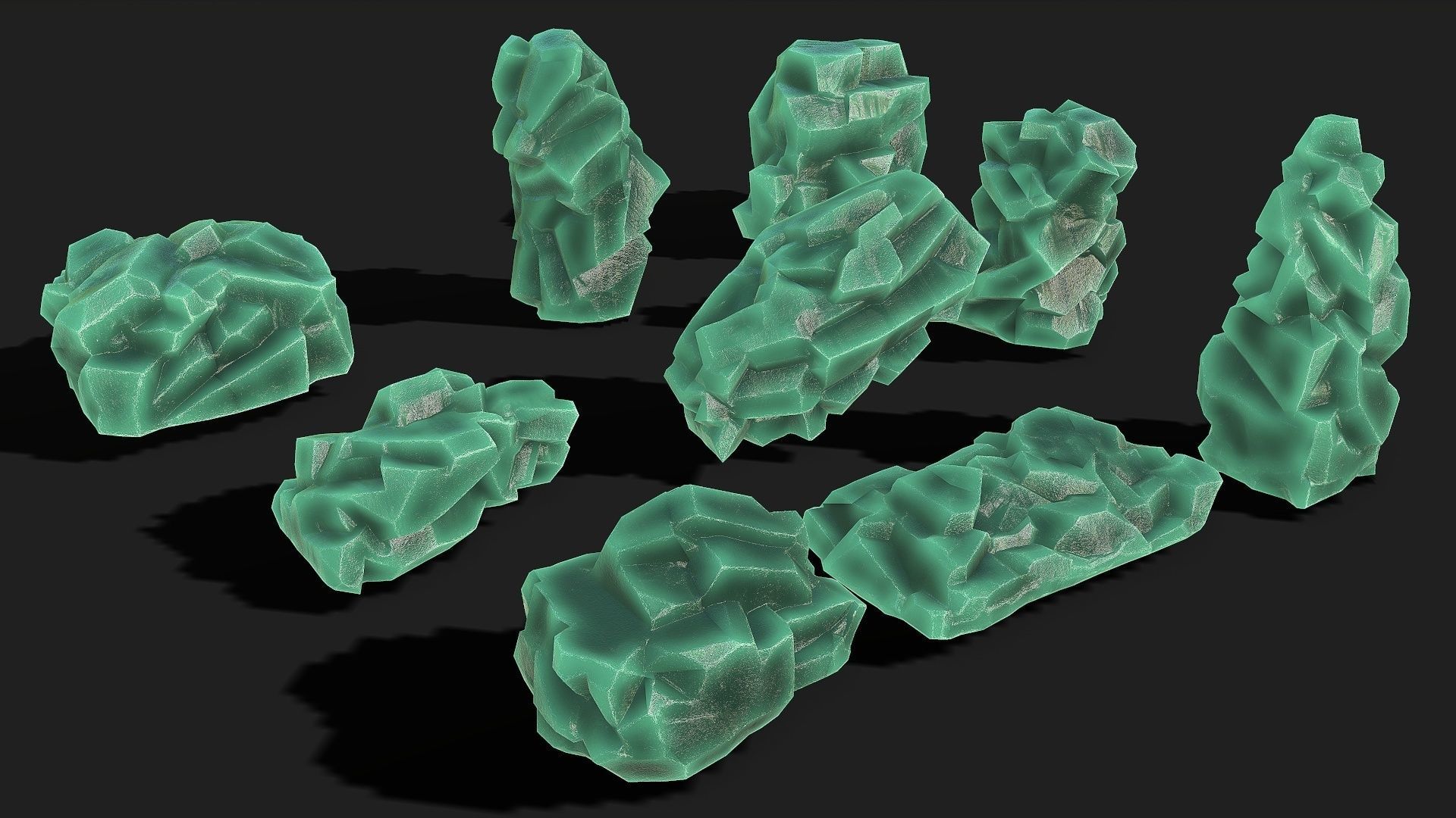 Mountain ice Rocks - PBR Pack 11 Low-poly 3D model_2