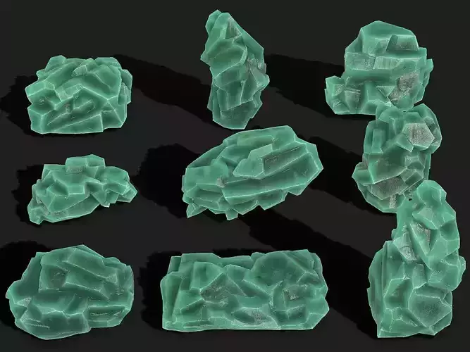 Mountain ice Rocks - PBR Pack 11