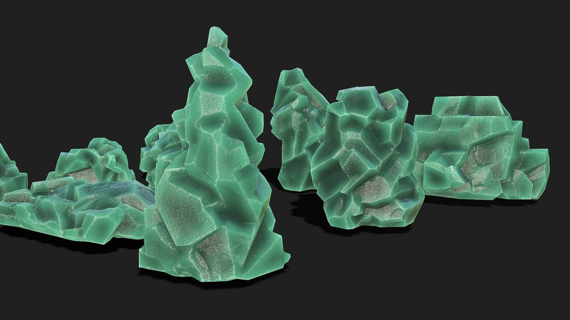 Mountain ice Rocks - PBR Pack 11 Low-poly 3D model_5