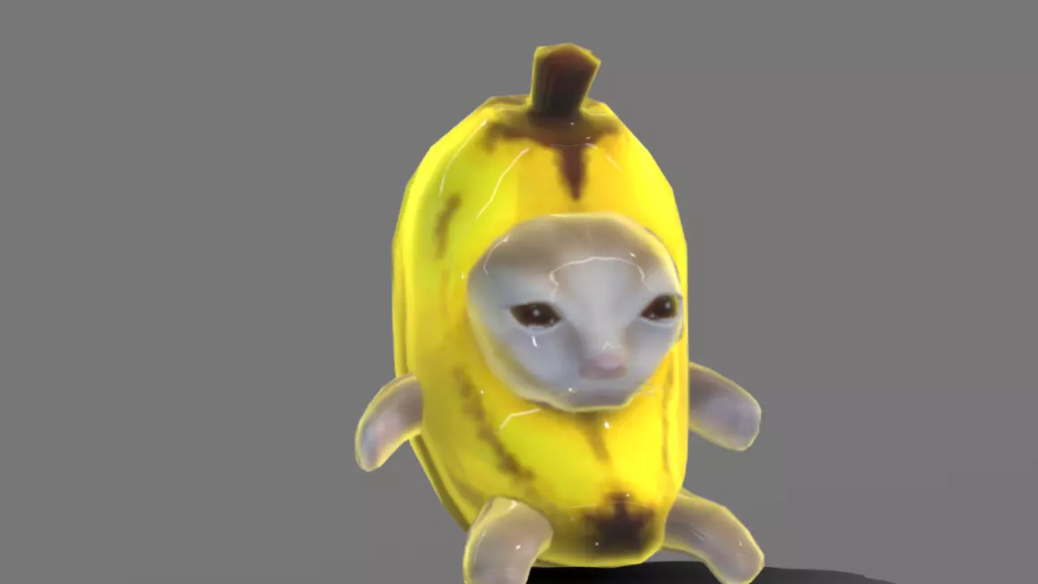 Banana Cat 3D model_0