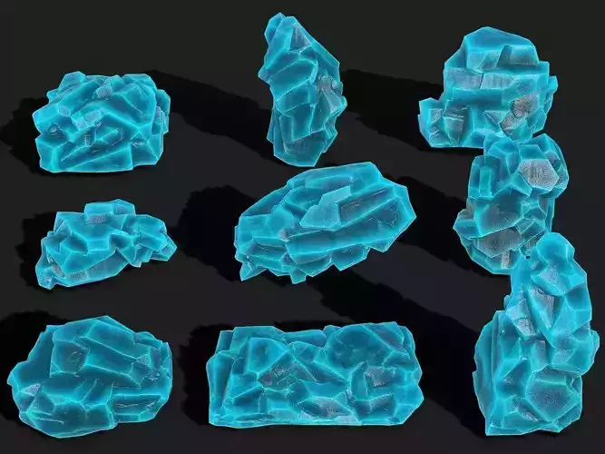 Mountain ice Rocks - PBR Pack 12