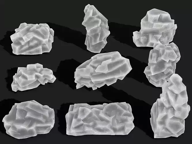 Mountain ice Rocks - PBR Pack 13