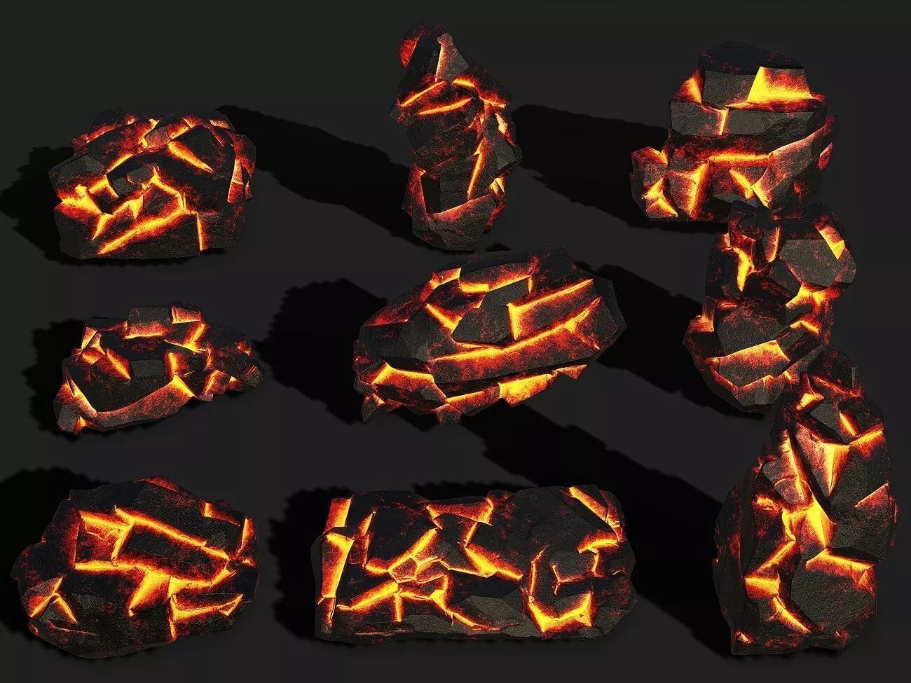 Lave Making New Rocks 3D model Mountain lave Rocks - PBR Pack 14 VR / AR / low-poly | CGTrader