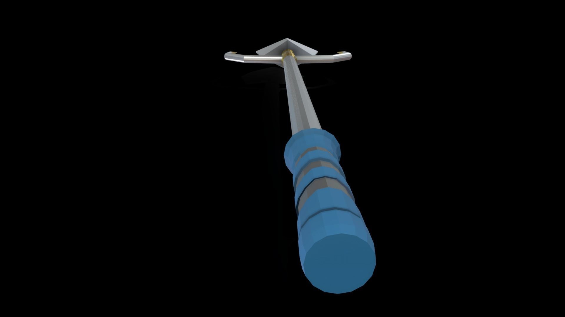Low Poly Metallic Fantasy Spear 1 Low-poly 3D model_6