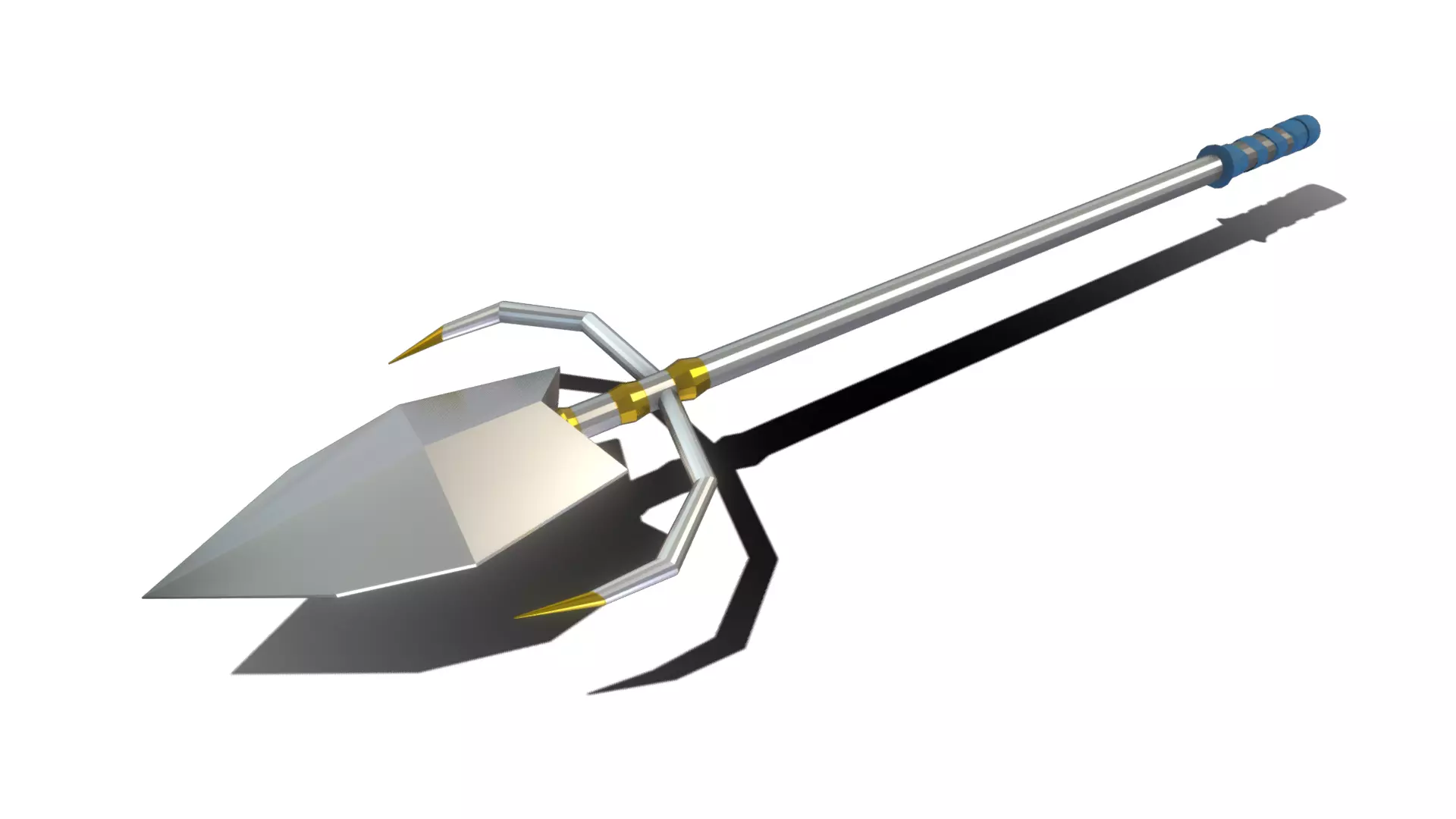 Low Poly Metallic Fantasy Spear 1 Low-poly 3D model_0