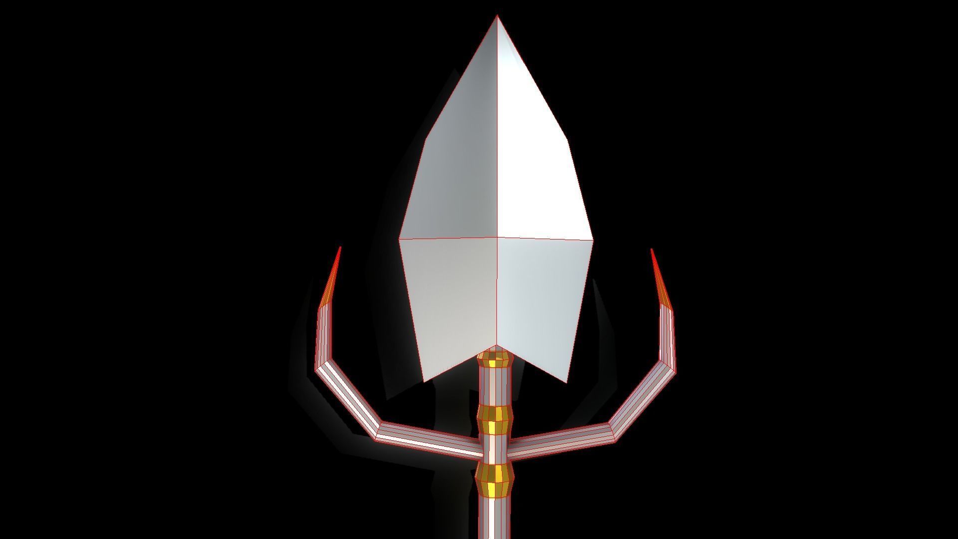 Low Poly Metallic Fantasy Spear 1 Low-poly 3D model_3