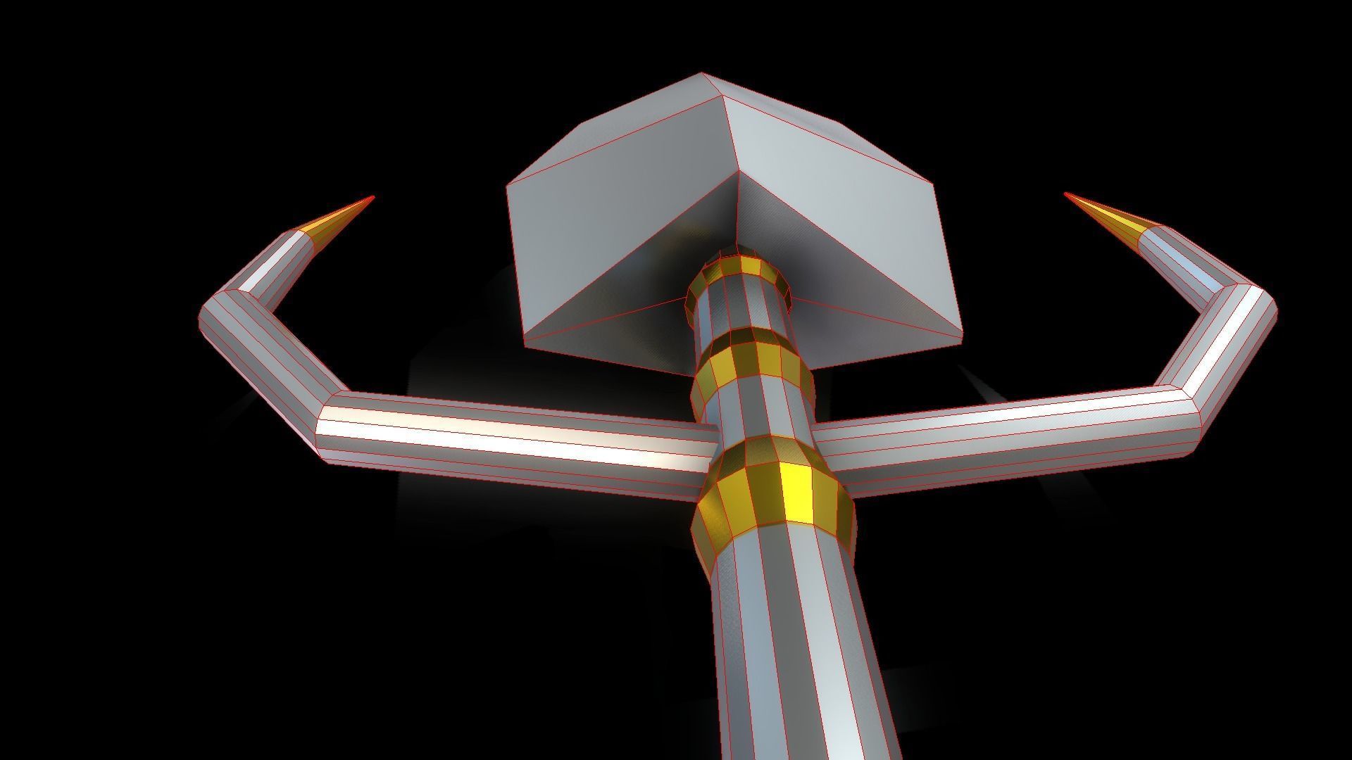 Low Poly Metallic Fantasy Spear 1 Low-poly 3D model_5