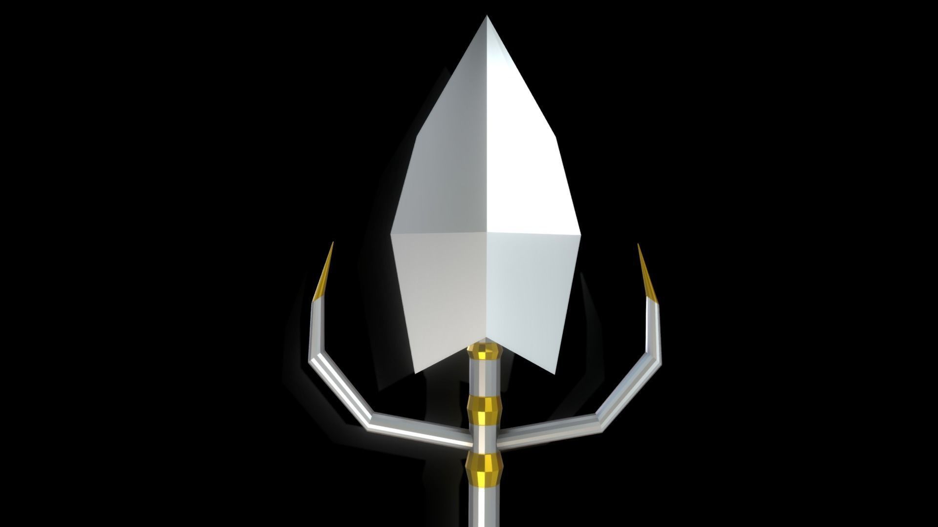 Low Poly Metallic Fantasy Spear 1 Low-poly 3D model_2