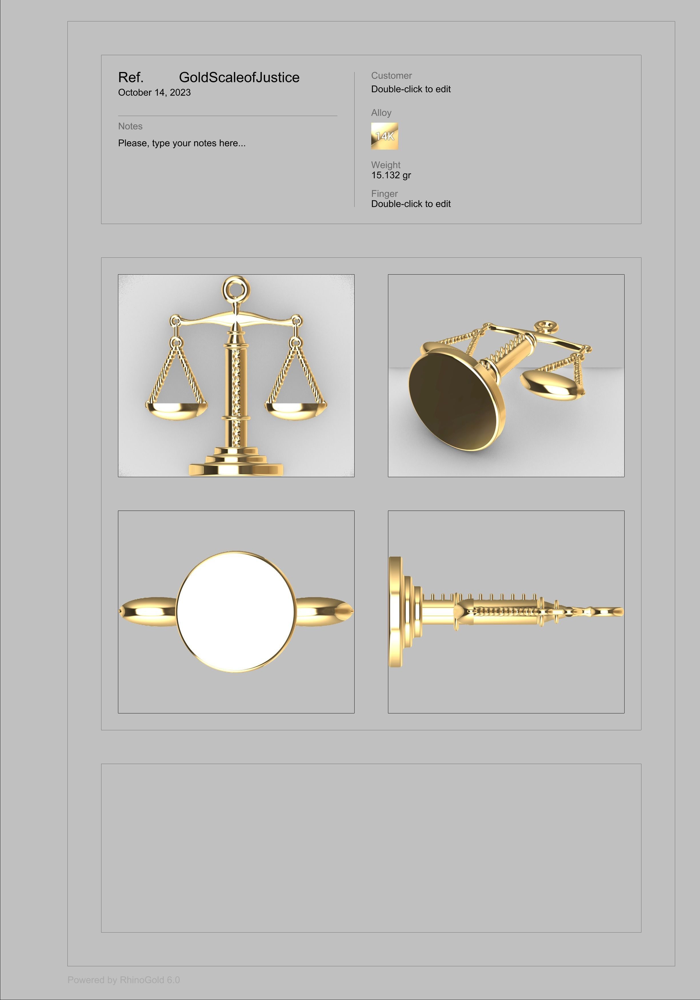 Scale Of Justice With Diamonds Pendant Necklace Jewelry 3D print model_10