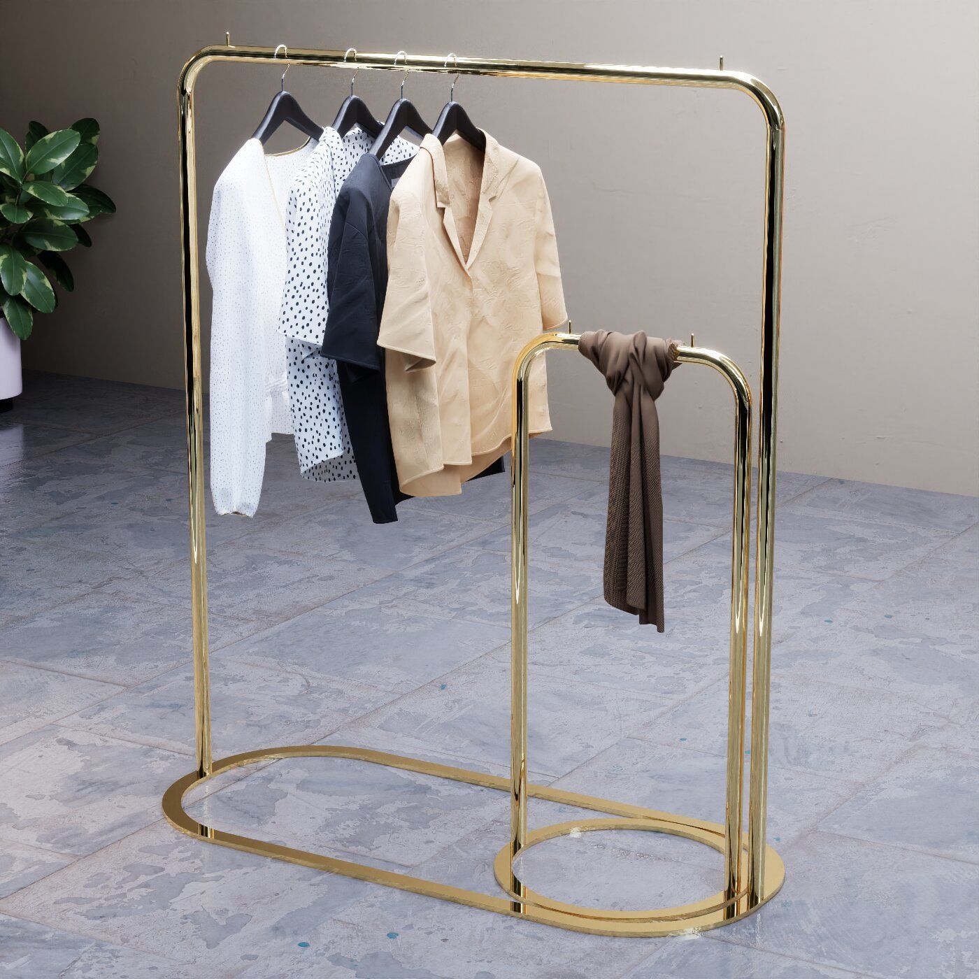 Clothes Hanger for Clothing Stores 3D model_1