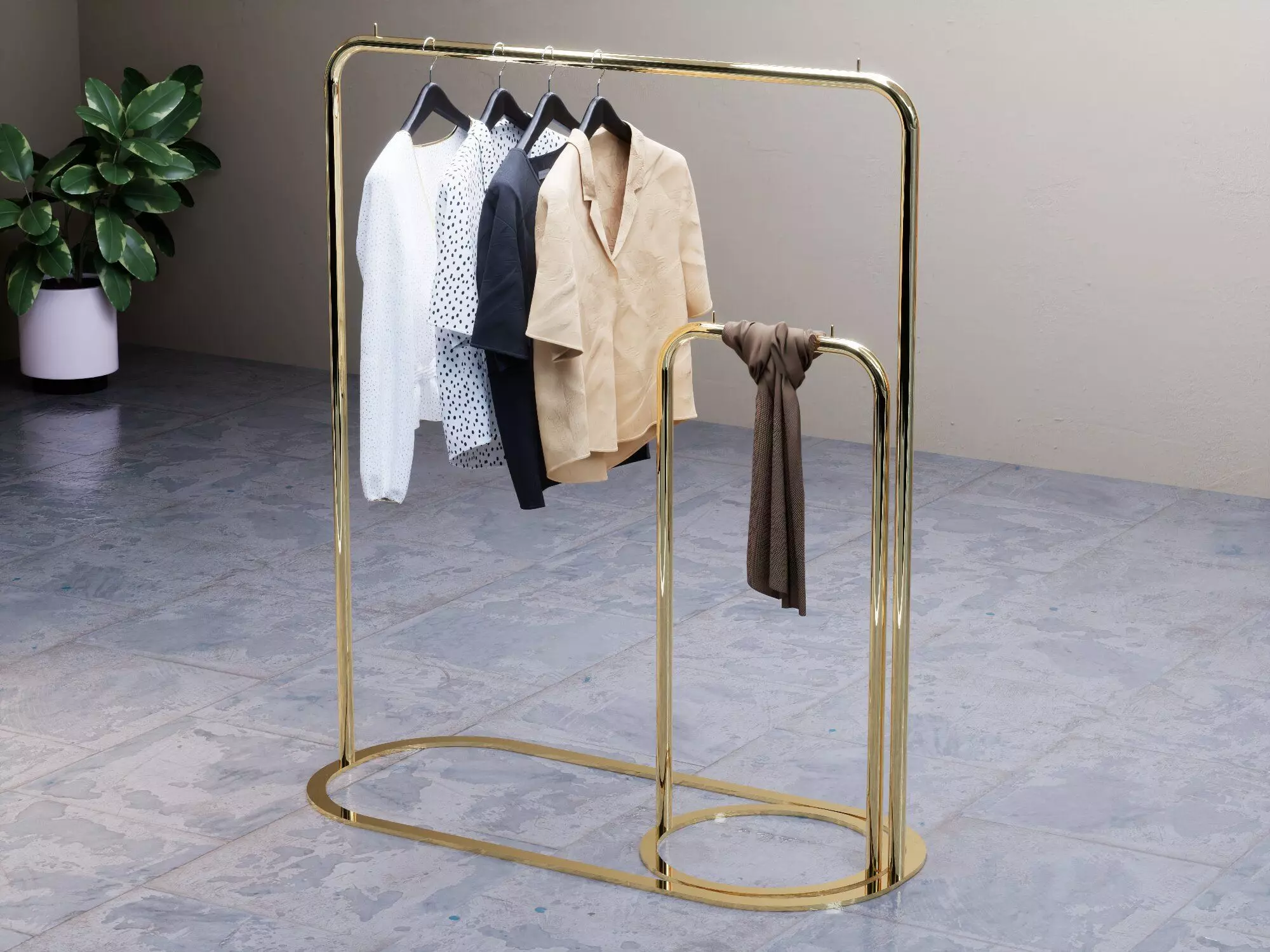 Clothes Hanger for Clothing Stores 3D model_0