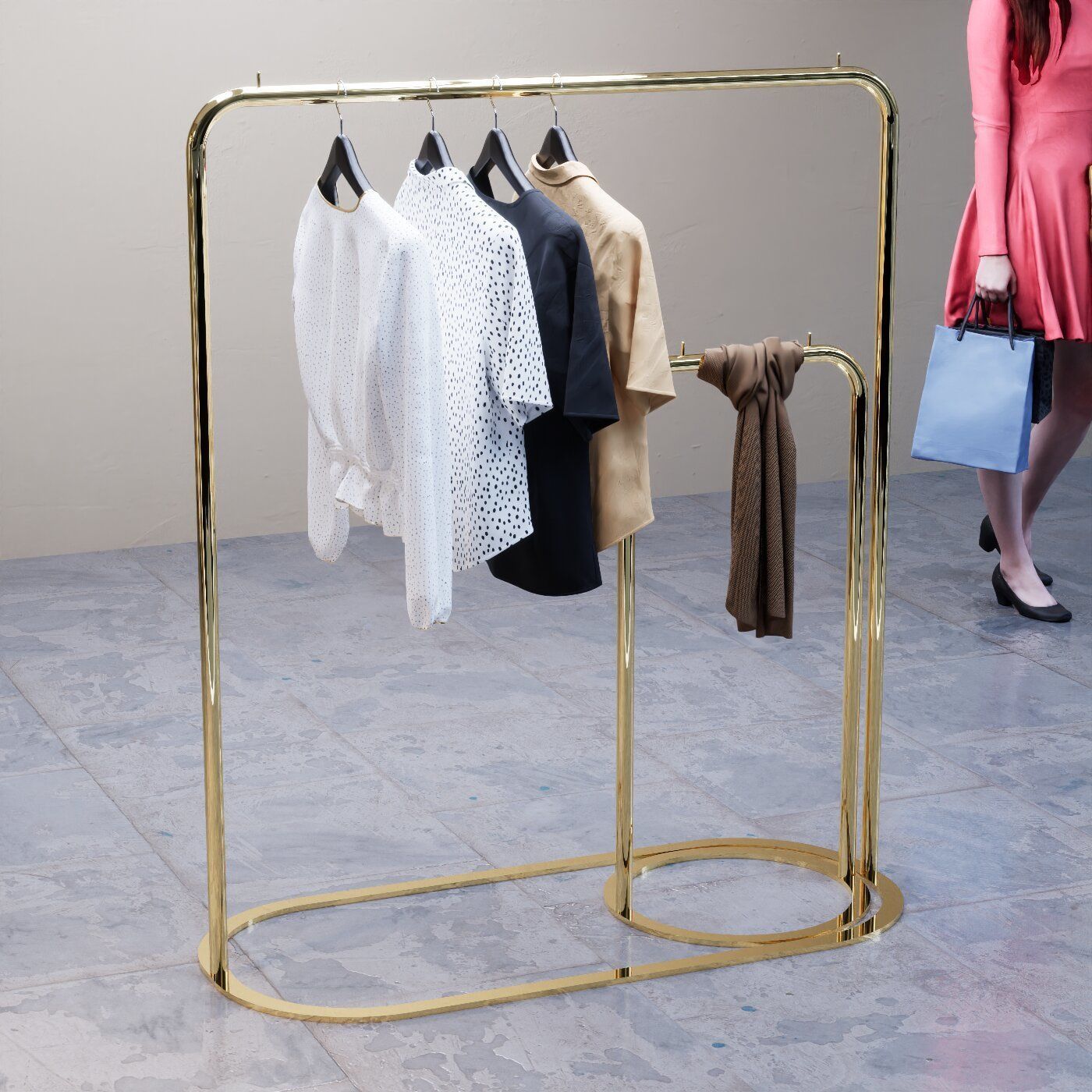 Clothes Hanger for Clothing Stores 3D model_2